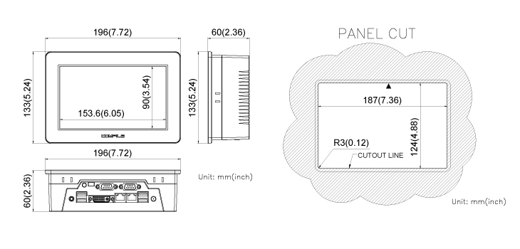 CPCV5-070WR Dimension