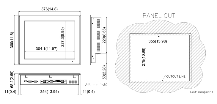 COMFILE CUPC CPCV5-150WF Dimensions
