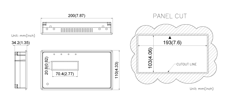 UIF-420A User Interface Module Dimension