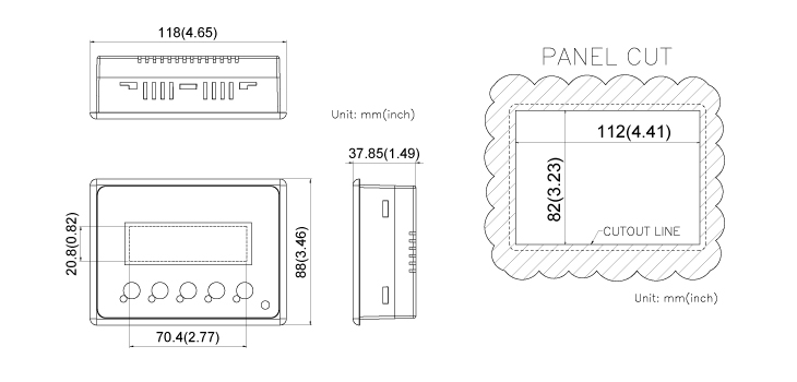 UIF-5K User Interface Module Dimension